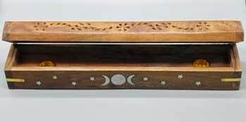 12" Flip Top Triple Moon incense holder H558-IBER12D
