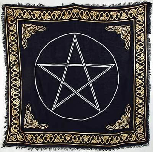 Gold Bordered Pentagram altar cloth 36" x 36" H558-RASC84A