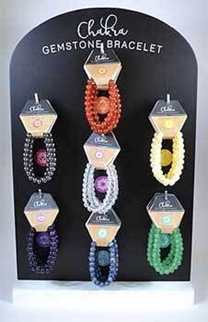 (set of 35) 7 Chakra bracelets W displat board H558-JB3332