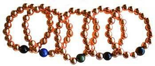 10mm Copper toned with asst stone bracelet H558-JB10COPV