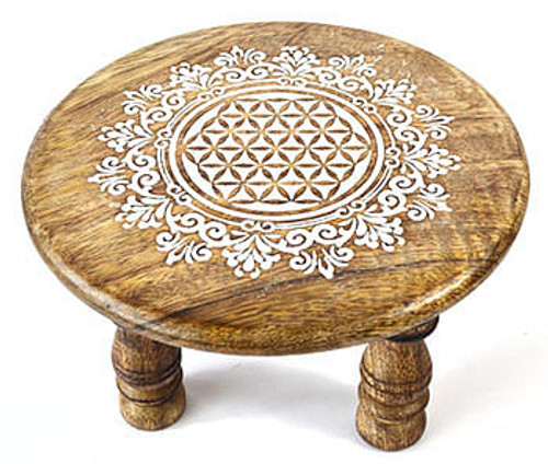 6"dia x 4" Flower of Life altar table H558-RAT7159
