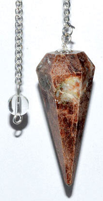 6-sided Garnet pendulum H558-GPEND67