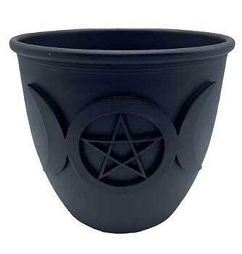 3 1/2" Triple Moon & Pentagram candle holder H558-CH048