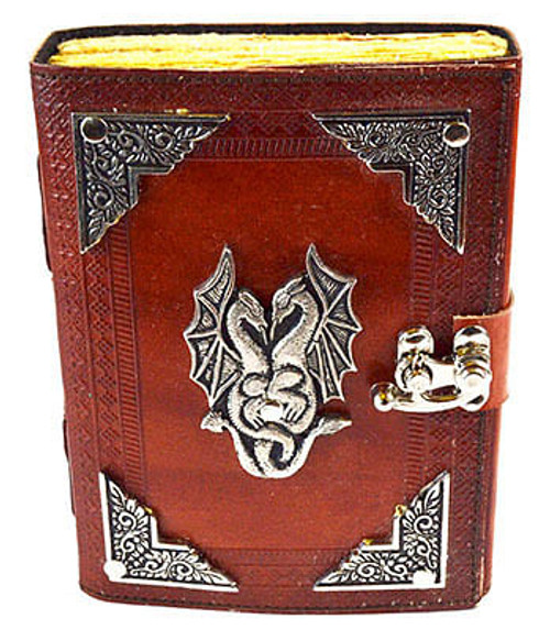 Double Dragon aged looking paper leather w/ latch 4 1/2" x 6 1/2" - Unlined H558-BBBL3427