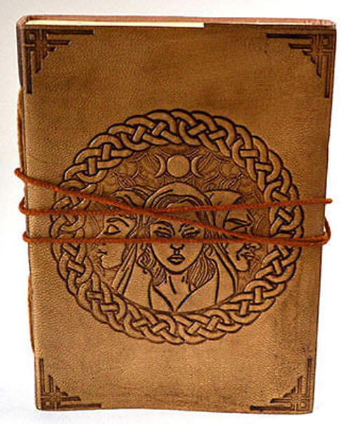 5" x 7" Triple Goddess leather blank book w/cord H558-BBBCMMC