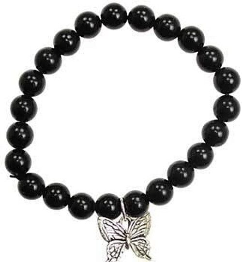 Black Obsidian Hope Butterfly silver H558-JBABOS