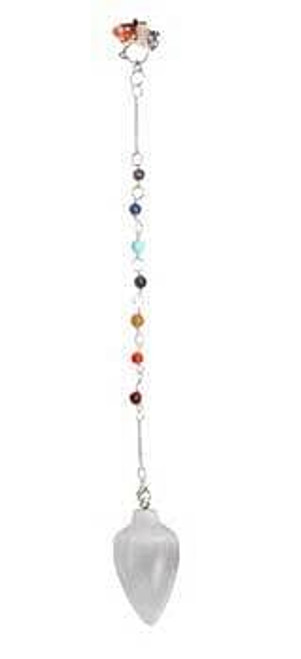 Selenite 7 Chakra pendulum H558-GP7SEL