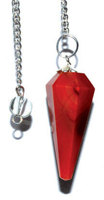 6-sided Red Carnelian pendulum H558-GPEND37