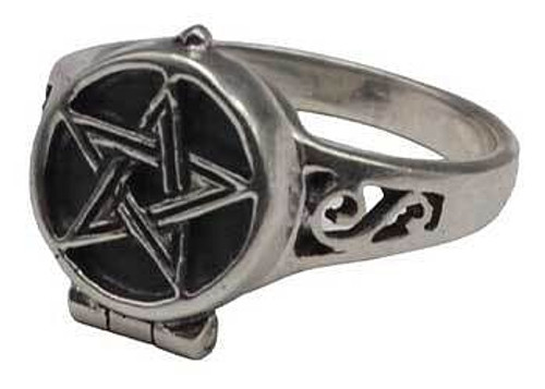 size 9 Pentagram Poison ring sterling H558-JRPOI9