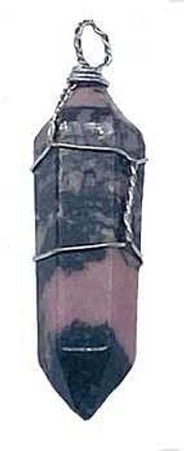 (set of 5) Rhodonite wire wrapped point H558-JWPRHO5