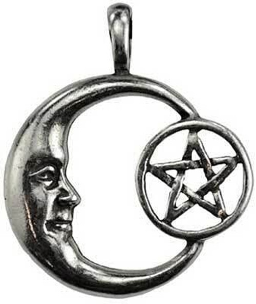 Pentacle Moon Celestial amulet H558-ACPENM