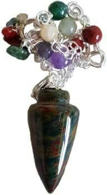 Bloodstone 7 Chakra pendulum H558-GP7BLO