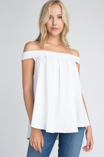 Women's Off Shoulder Flow Top T396-MMT1020-BLK-SM