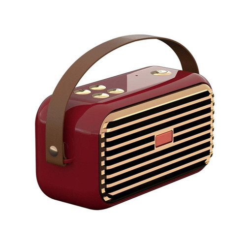 Color: BURGANDY RED - Volto Vintage Retro Look Wireless Speaker K290-51156098842897
