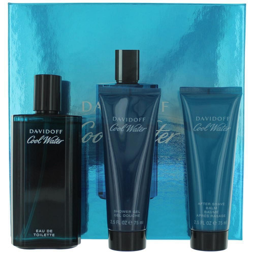 Cool Water by Davidoff, 3 Piece Gift Set for Men R654-amgcwt