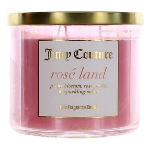 Juicy Couture 14.5 oz Soy Wax Blend 3 Wick Candle - Rose Land R654-cjcrosl145