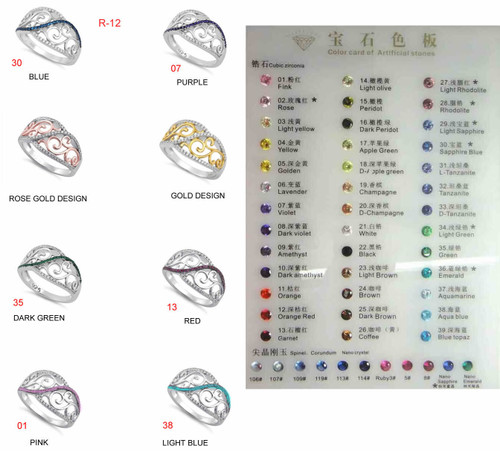 Color: SILVER/GOLD - ALL CLEAR,Size: Ring Size - 11 - Delicate Vines Spring Ring K290-50558649794833