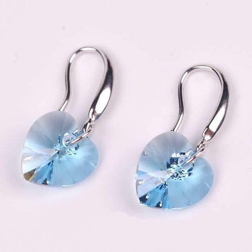 Color: BLUE TOPAZ HEART - See Through My Heart The Crystal Clear Elements Earrings K290-50820820893969