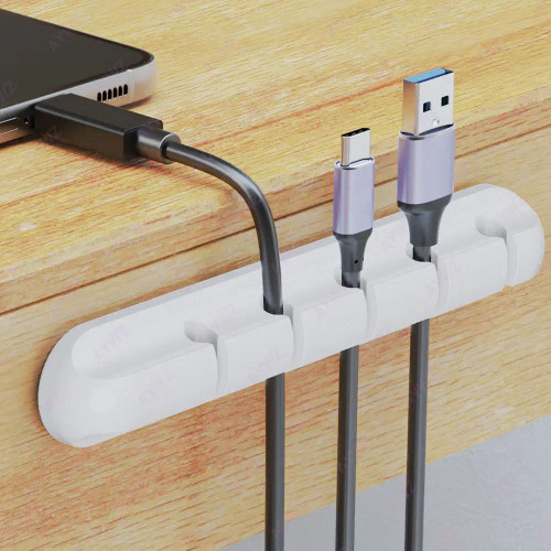 Color: GRAY - Adhesive Cable Holder Clips Cord Management Wire Organizer for Desktop USB Charging C F640-12000039266823879