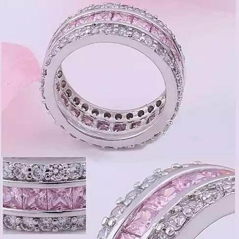 Color: Pink Stone,Size: 6 - LUMINA Pure & Pink Banquet Rings K290-6053908613