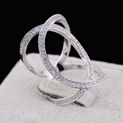 Style: Rose Gold,Size: 8 - XOXO Diamond Crystal Rings In Rose Gold And Silver Tones K290-45451205902609