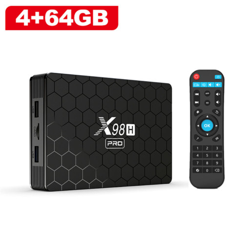 Smart TV Box Android 12 X98h Pro Quad Core 4k Media Player 2.4g 5g Wifi Bluetooth 5.0 EU Plug 4+64GB K484-PEL_0O3A0QVA