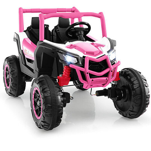 2-Seater Kids Ride on UTV with 2.4G Remote Control for over 3 Years Old Children-Pink - Color: Pink D681-TQ10237US-PI+