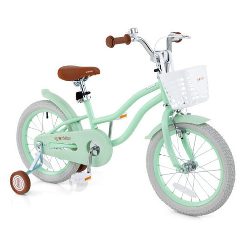 16 Inch Kids Bike with Adjustable Seat and Bell for Kids 3-8 Years Olds-16 inches - Color: Green -  D681-TS10086GN-16