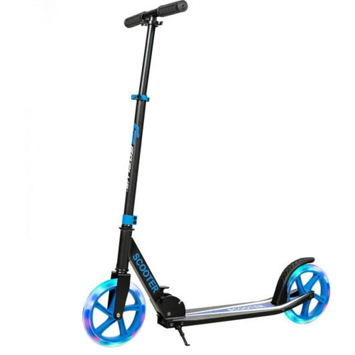 Portable Folding Sports Kick Scooter with LED Wheels-Blue - Color: Blue D681-SP0571BL