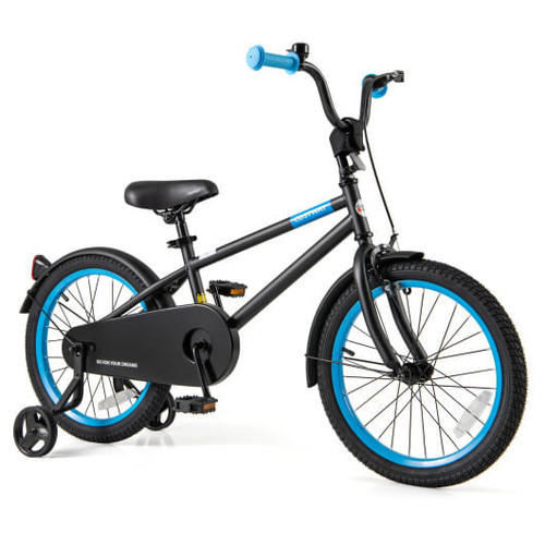 Kids Bike with Adjustable Handlebar and Saddle Black-18 Inches - Color: Black - Size: 18 inches D681-TS10177DK-18