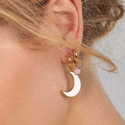 Love Beyond Moon And The Stars Romantic Hoop Earrings K290-15533431160867