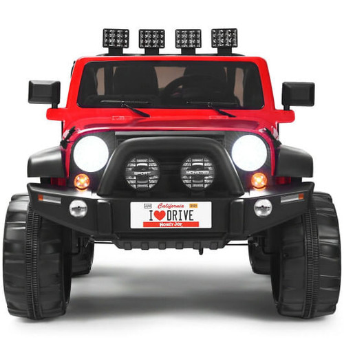 12V 2-Seater Ride on Car Truck with Remote Control and Storage Room-Red - Color: Red D681-TQ10152US-RE+