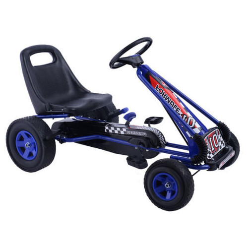 4 Wheels Kids Ride On Pedal Powered Bike Go Kart Racer Car Outdoor Play Toy-Blue - Color: Blue D681-TY283250BL