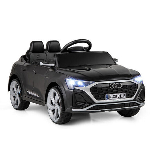 12V Kids Ride on Car Licensed Audi SQ8 with Remote Control and 3 Speeds-Black - Color: Black D681-TQ10286US-DK