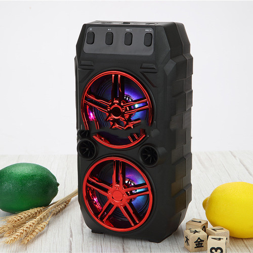 Color: Red - Wireless Bluetooth Speaker Dual Speakers Outdoor Portable Loud Speaker Q119-CJYS117749302BY