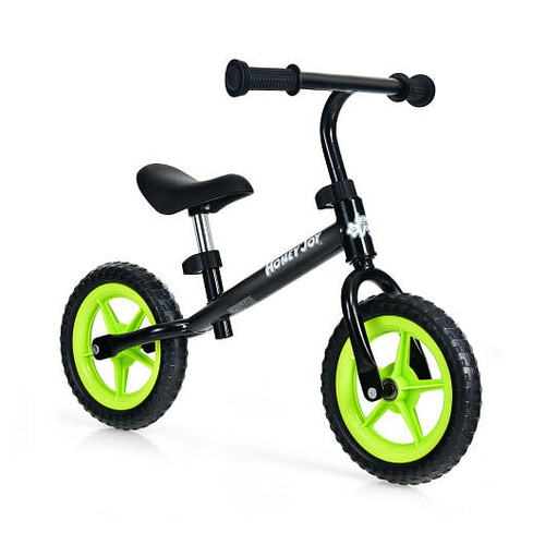 Kids No Pedal Balance Bike with Adjustable Handlebar and Seat-Black - Color: Black D681-TQ10056BK