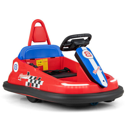 6V kids Ride-on Bumper Car with 360 Spinning and Dual Motors-Red - Color: Red D681-TQ10198US-RE