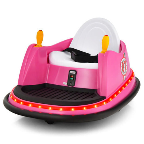 12V Electric Kids Ride On Bumper Car with Flashing Lights for Toddlers-Pink - Color: Pink D681-TQ10161US-PI