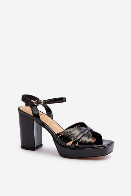black - Heel sandals model 195543 Step in style U704-195543