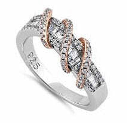 Color: TWO TONE SILVER/ROSE GOLD,Size: 5 - Prosper Rings In Various Colors And Combinations K290-47681767768337