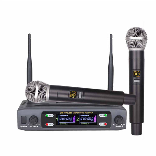 K2 Wireless Microphone Handheld Dual Channel Uhf Fixed Frequency Dynamic Mic for Karaoke Wedding Pa K484-PEL_0PEHFU9M