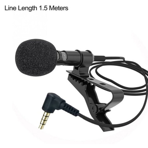 3.5mm Lavalier Microphone Vocal Stand Clip Tie Audio Video Lapel Microphone 3 meters elbow K484-PEL_0O0R9M6L