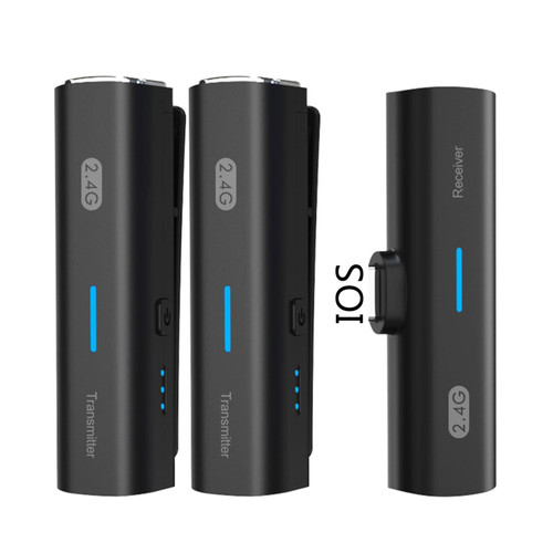 2.4g Wireless Lavalier Microphone Noise Reduction Portable Audio Video Recording Mini Mic for IOS 1 K484-PEL_0OO7P507