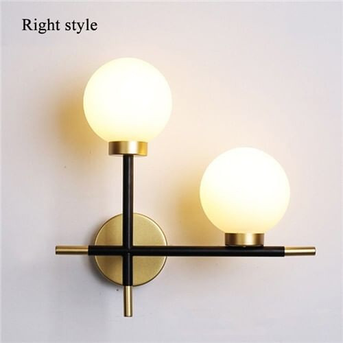 Wholesale Modern Minimalism Two Glass Ball Design LED Wall Lamp - Right Style A392-flig0015