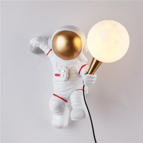 Art Ornament Cartoon Astronaut Home Light Wholesale Moon Wall Lamp A392-flig0155