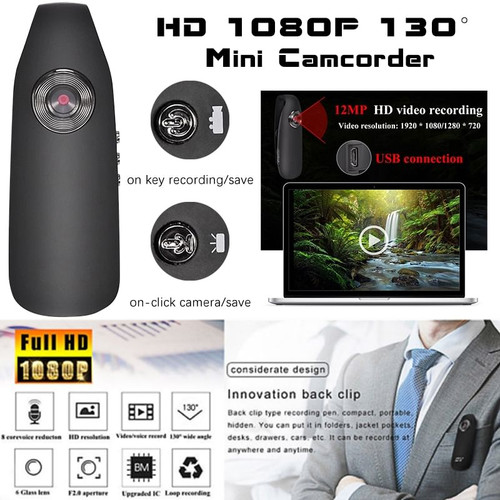 US HD 1080P 130° Mini Camcorder Dash Cam Police Body Motorcycle Bike Motion Camera black K484-PEL_05IY8O8Q_US
