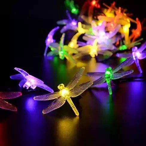 Style: Multi Colors - Solar Powered DragonFly LED Light String K290-5747713541