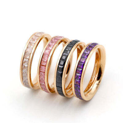 Set Color: Crystal White,Ring Size: 7 - Femina Baguette Set Of Ring, Earrings And Bracelet K290-13947421917219