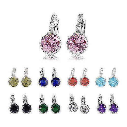 Color: PURPLE - Luster Hoop Earrings In 9 Colors K290-33147813429334