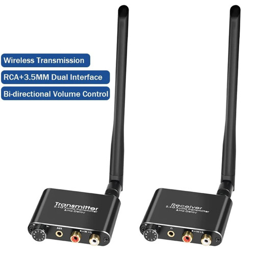 AYW02 Wireless Audio Transmitter Receiver Home Stereo 2.4G Wireless Audio Adapter 3.5mm AUX Stereo  K484-PEL_0S505BHT